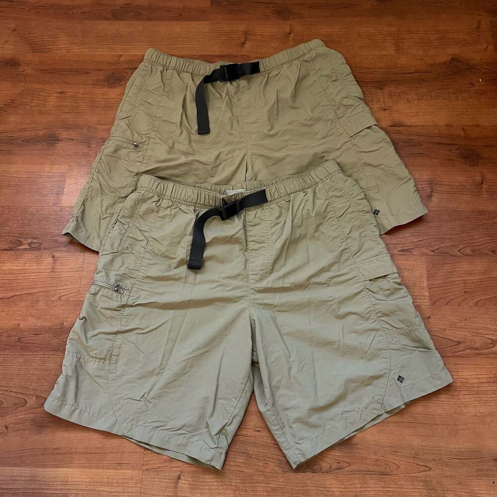Columbia Omni-Shade Hiking Cargo Shorts with Belt Men's Size Large 2 pairs